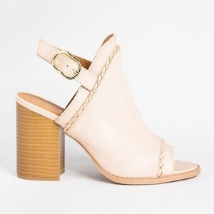 Qupid Peep Toe Slingback Bootie